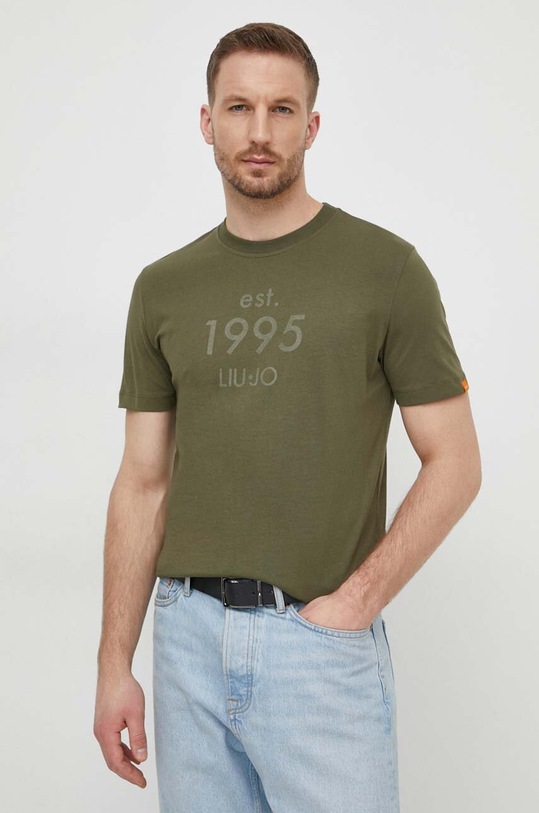Liu Jo t-shirt bawełniany nadruk zielony M124P2041995TEE