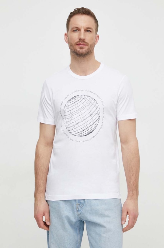 Хлопковая футболка Liu Jo хлопок белый M124P204ESCAPEPRINT