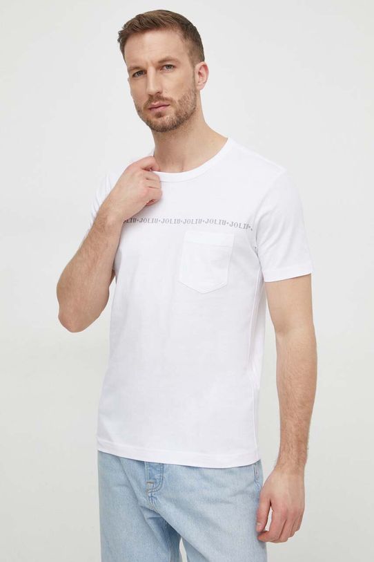 Liu Jo t-shirt bawełniany biały M124P204ESCAPETEE