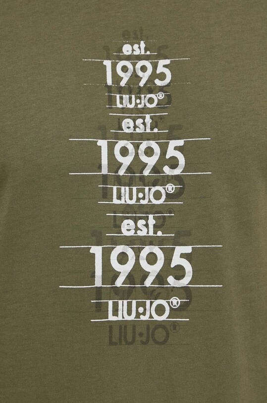 Liu Jo t-shirt bawełniany zielony M124P204PRINTCOMF