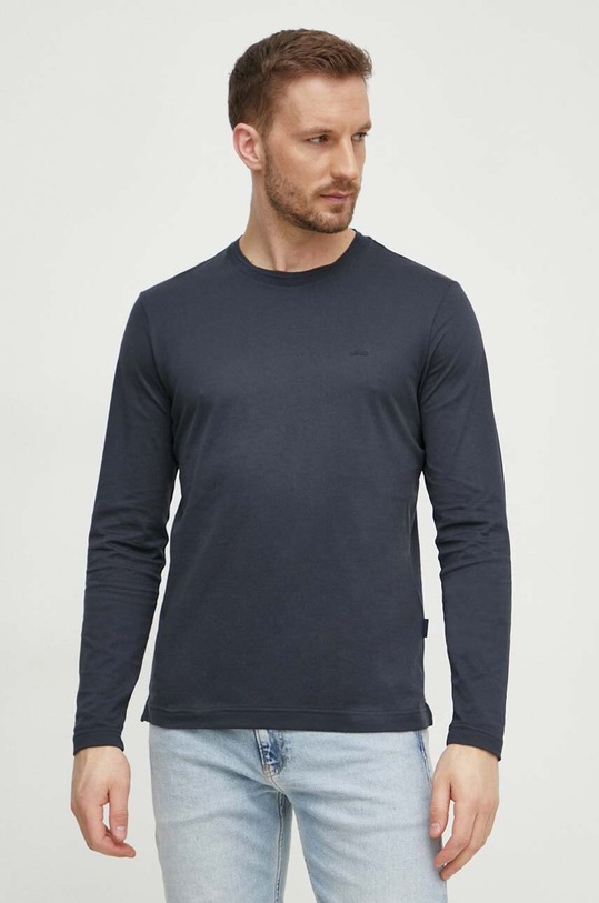 Liu Jo hosszú ujjú selyem ing sima sötétkék M124P204LONGSILK