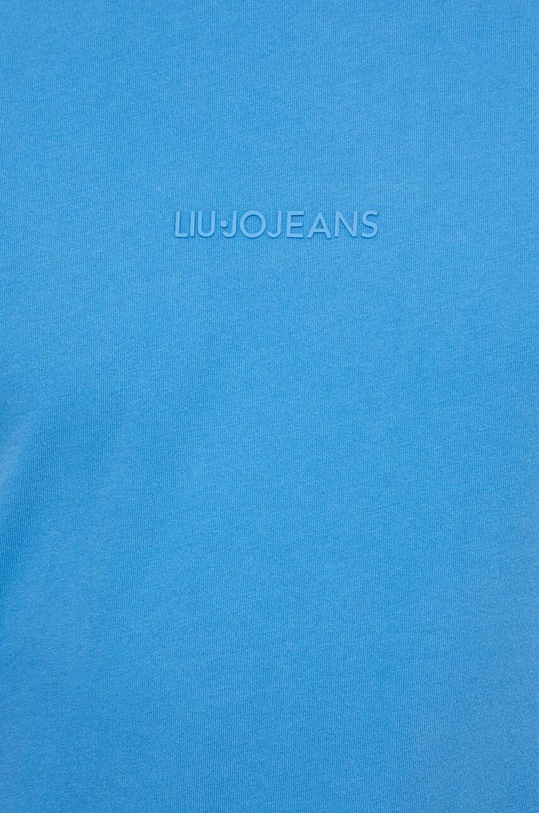 Хлопковая футболка Liu Jo голубой M124P204WASHSHIRT