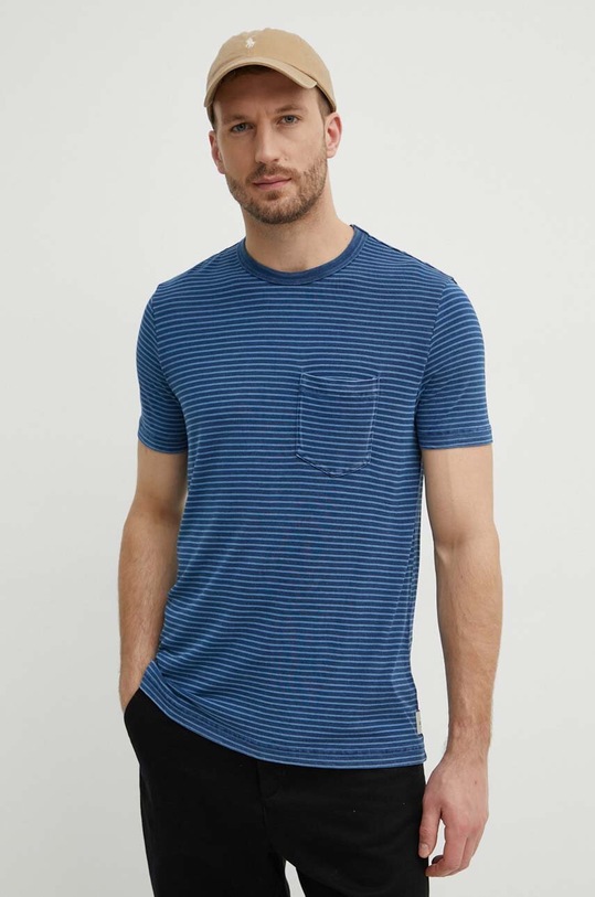 Хлопковая футболка Liu Jo голубой M124P204STRIPESWASH