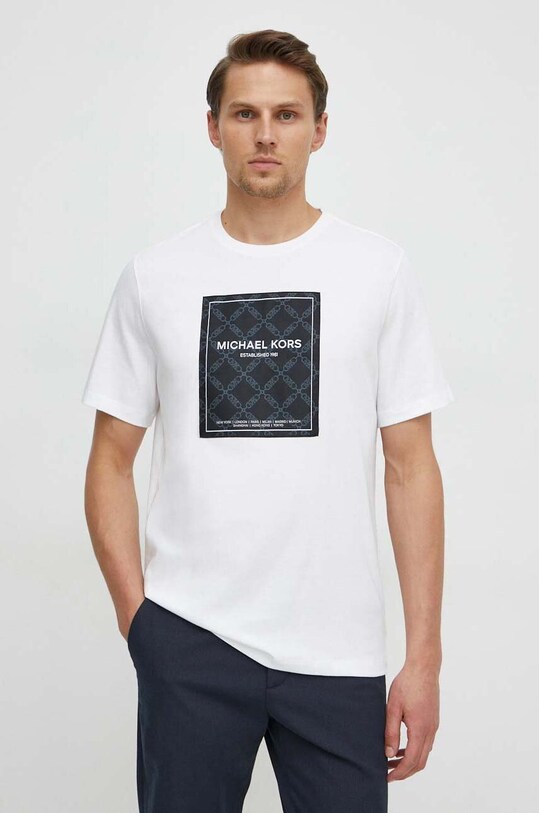 Michael Kors t-shirt in cotone sovrastampa bianco CS451VR1V2