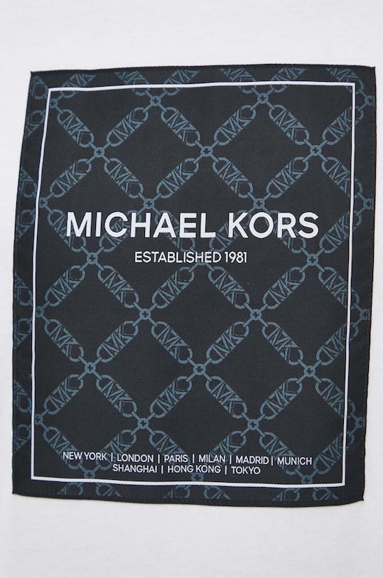 Βαμβακερό μπλουζάκι Michael Kors CS451VR1V2 λευκό