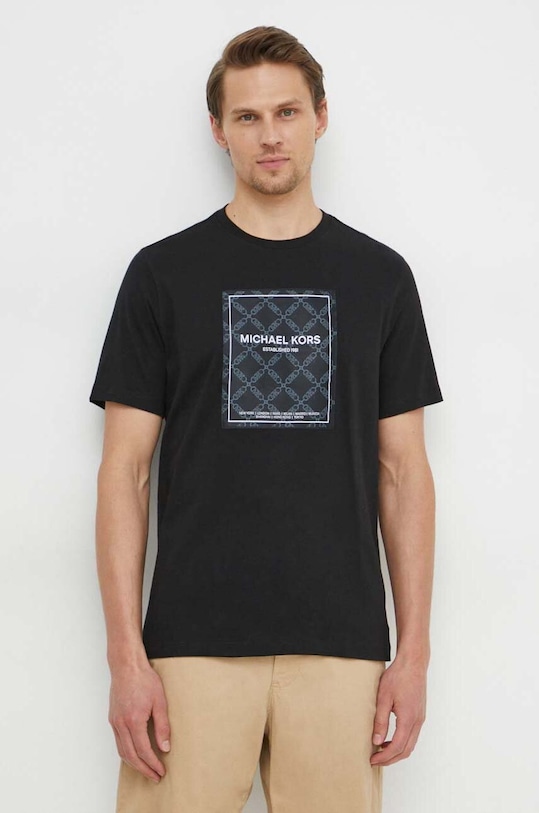 Michael Kors pamut póló fekete CS451VR1V2