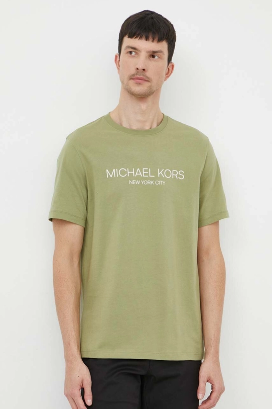 Michael Kors t-shirt bawełniany nadruk zielony CS4521H1V2