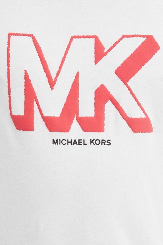 Βαμβακερό μπλουζάκι Michael Kors CS4521TFV4 λευκό