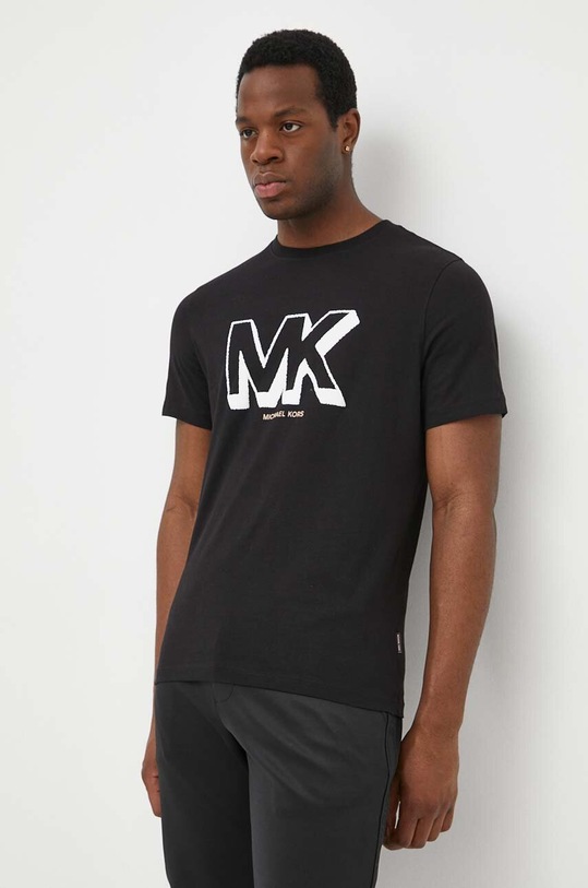 Michael Kors t-shirt bawełniany CS4521TFV4 czarny SS24