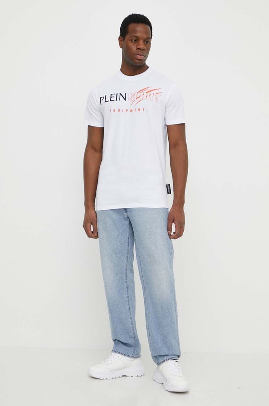 PLEIN SPORT t-shirt in cotone PADC.MTK7205.SJY001N bianco SS24