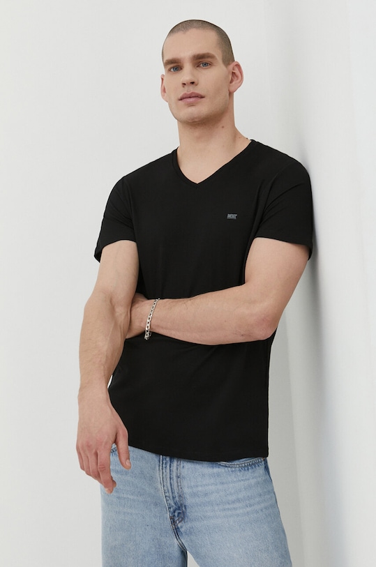 Bavlnené tričko Diesel 3-pak UMTEE-MICHAEL-3PACK jednofarebný čierna 00SHGU.0LIAD