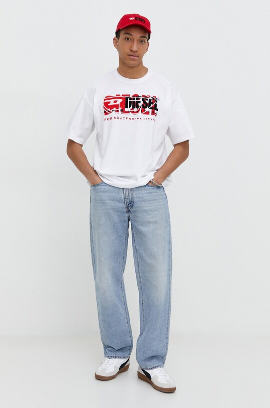 Diesel tricou din bumbac A12147.0PATI alb SS24