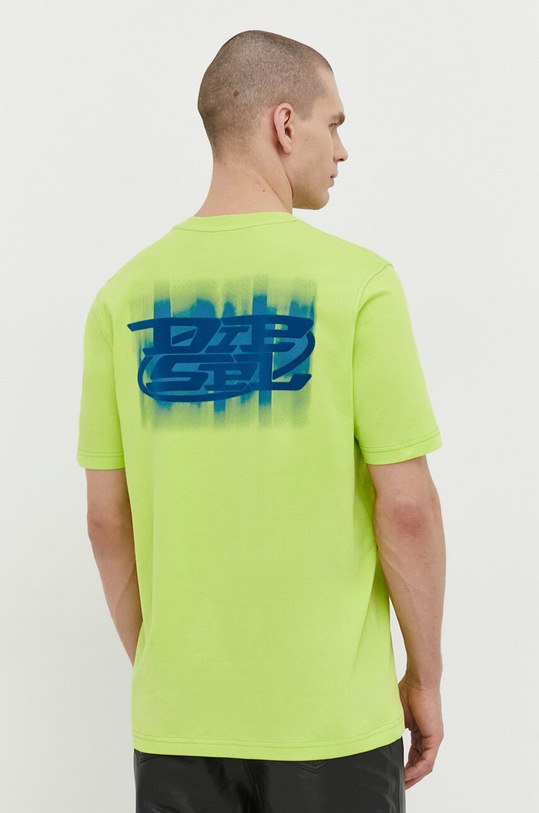 Diesel t-shirt bawełniany regular zielony A12271.0GRAI