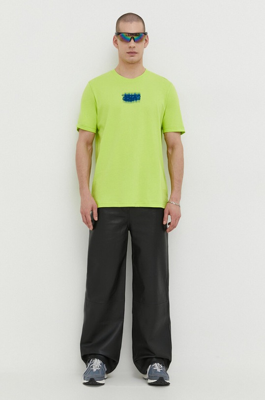 Diesel t-shirt bawełniany A12271.0GRAI zielony SS24