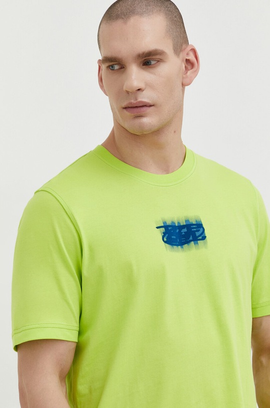 Diesel t-shirt bawełniany zielony A12271.0GRAI