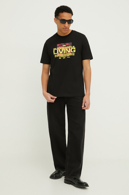 Diesel tricou din bumbac A12275.0BEAF negru SS24