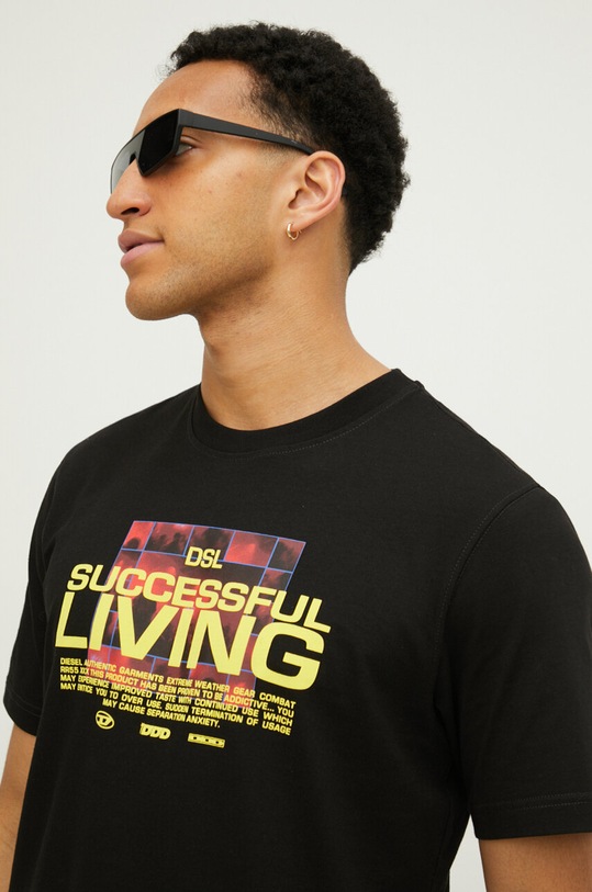 Diesel tricou din bumbac negru A12275.0BEAF