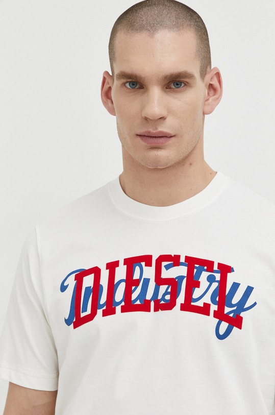 Diesel tricou din bumbac bej A12441.0GRAI