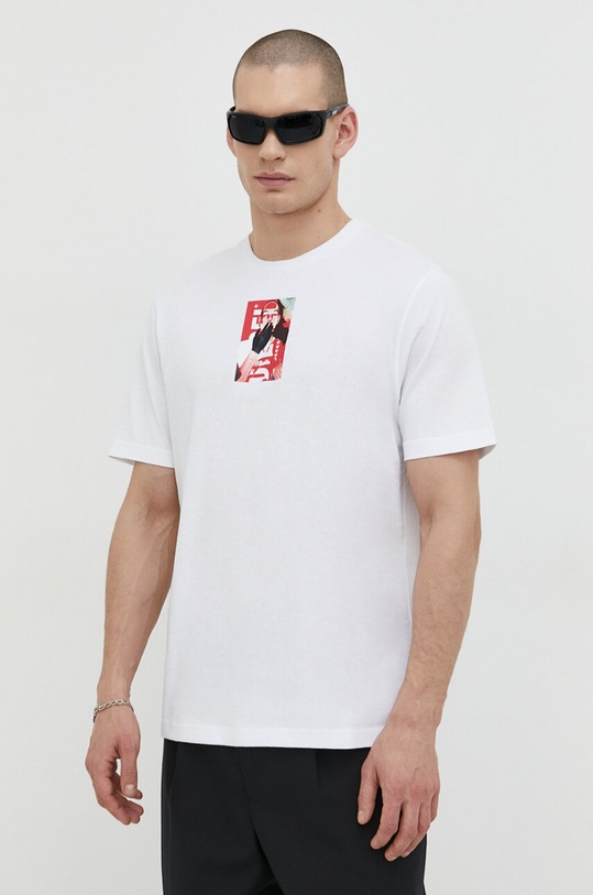 Diesel tricou din bumbac print alb A12458.0BEAF