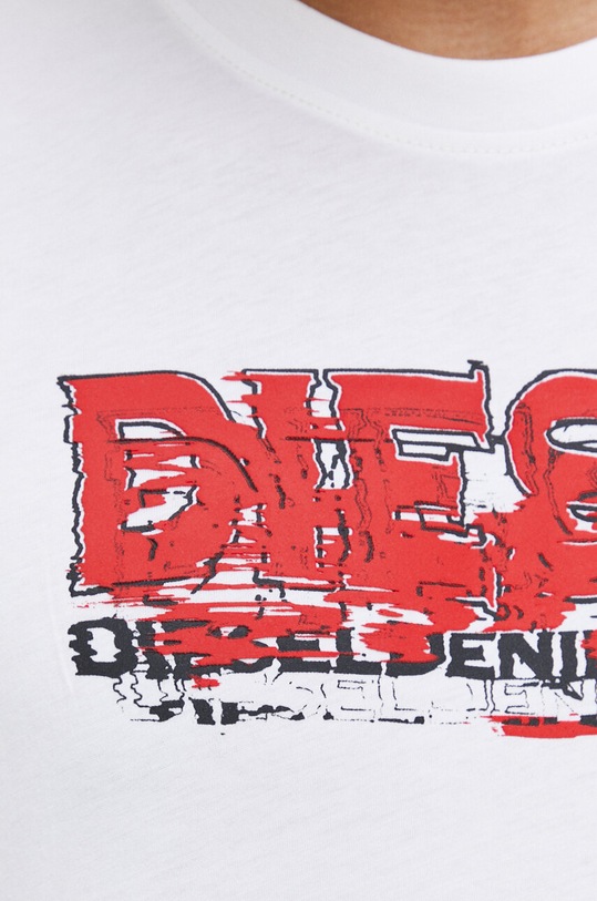 Diesel t-shirt bawełniany A12498.0GRAI biały