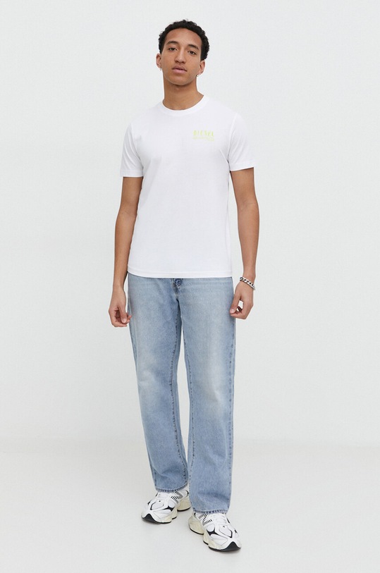 Diesel tricou din bumbac A12500.0GRAI alb SS24