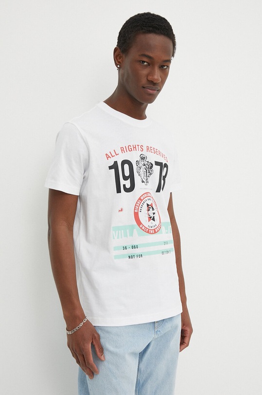 Odzież Diesel t-shirt bawełniany T-DIEGOR-K73 A12501.0GRAI biały