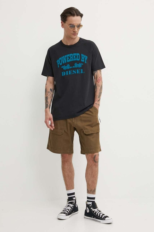Бавовняна футболка Diesel T-RUST A13280.0DQAU чорний SS24