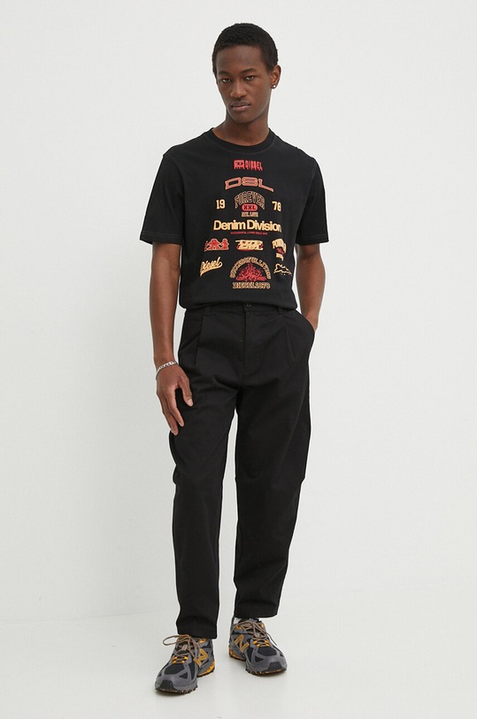 Diesel t-shirt in cotone T-JUST-N14 A13284.0QIAM nero SS24