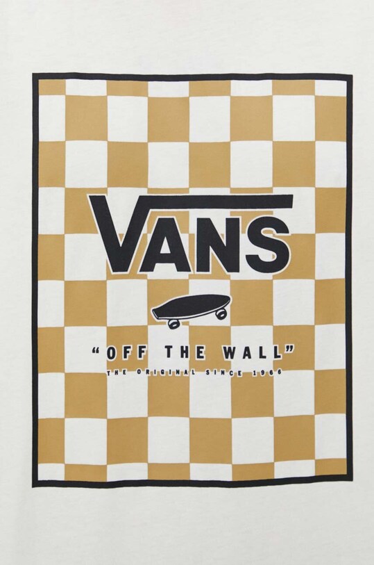 Памучна тениска Vans VN0A5E7YKIG1 бежов