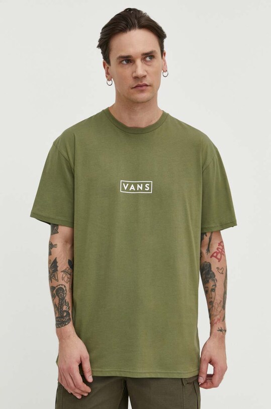 Vans tricou din bumbac print verde VN0A5E81D1B1