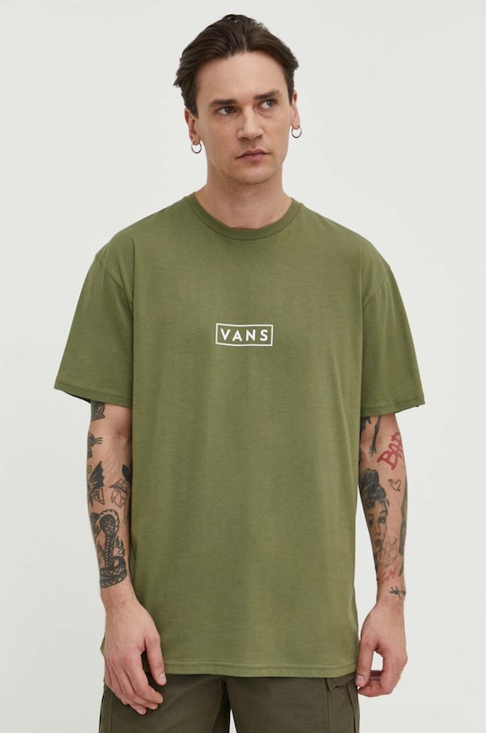 Vans tricou din bumbac print verde VN0A5E81D1B1