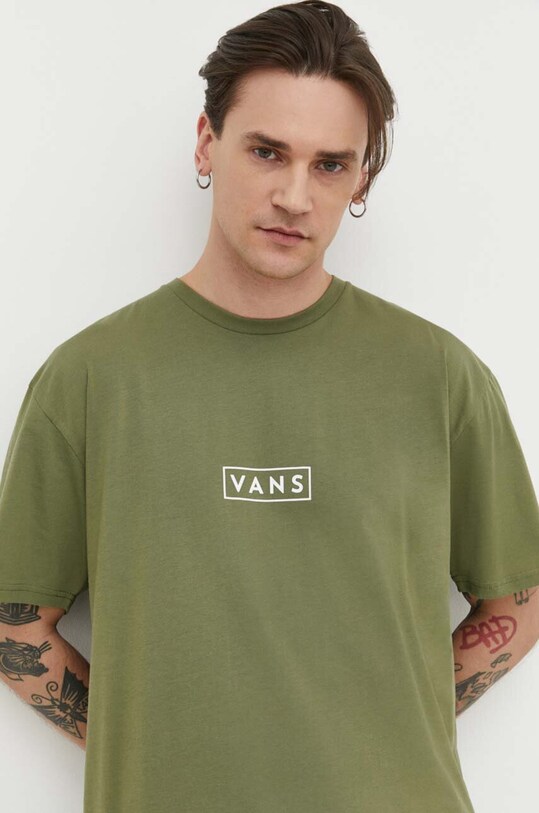 Vans tricou din bumbac verde VN0A5E81D1B1