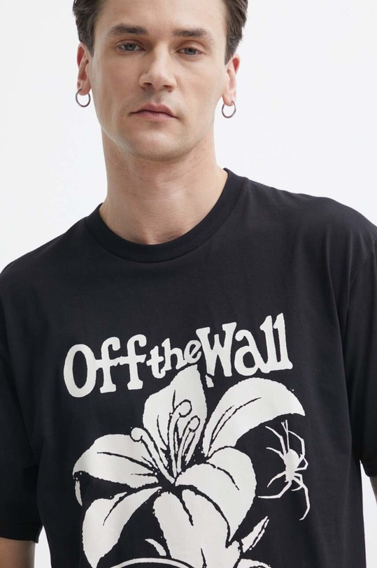 Памучна тениска Vans черен VN000G55BLK1