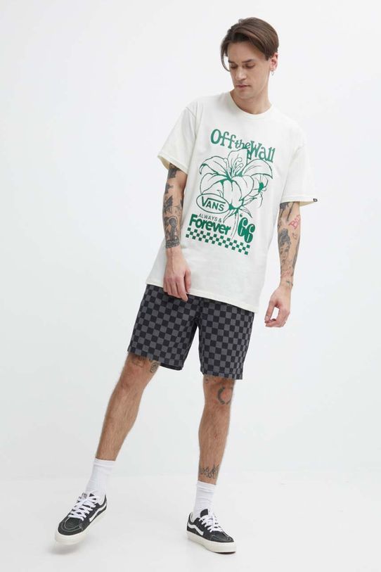 Vans t-shirt bawełniany VN000G55FS81 beżowy SS24