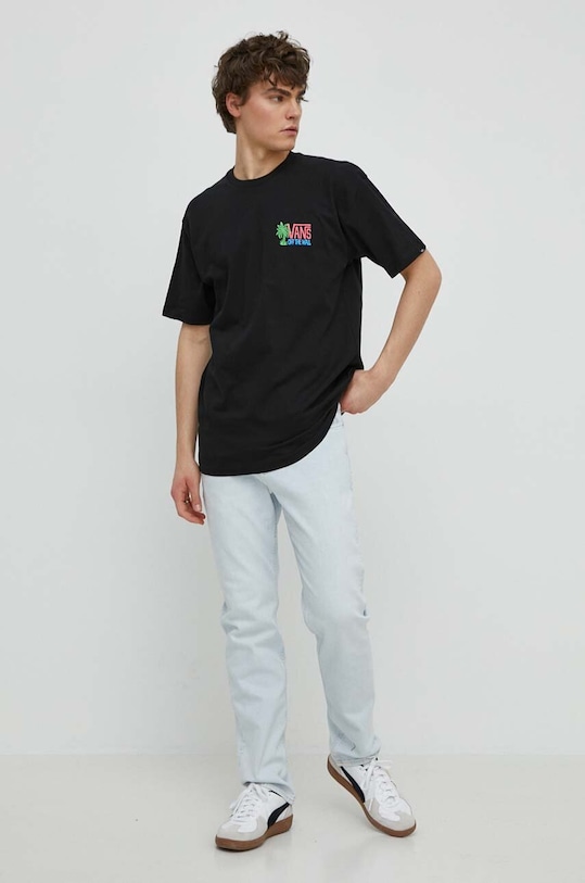 Bavlněné tričko Vans VN000G58BLK1 černá SS24