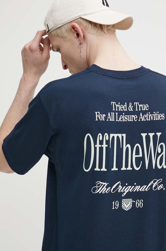 Bavlnené tričko Vans relaxed tmavomodrá VN000G5QNVY1