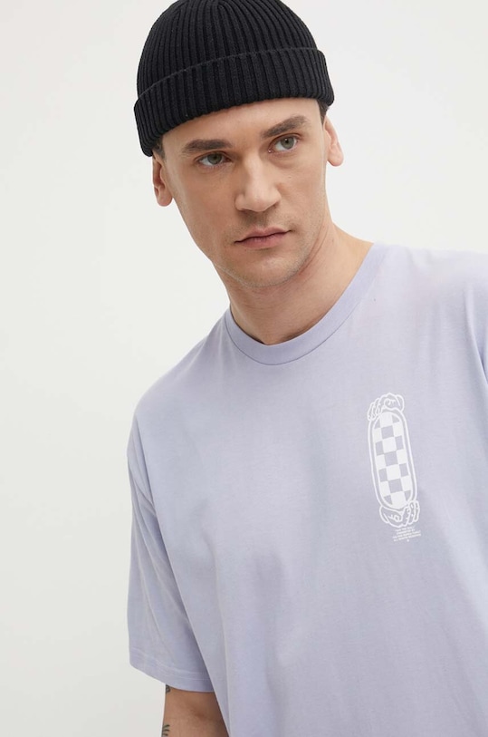 Βαμβακερό μπλουζάκι Vans μωβ VN000G5PCR21