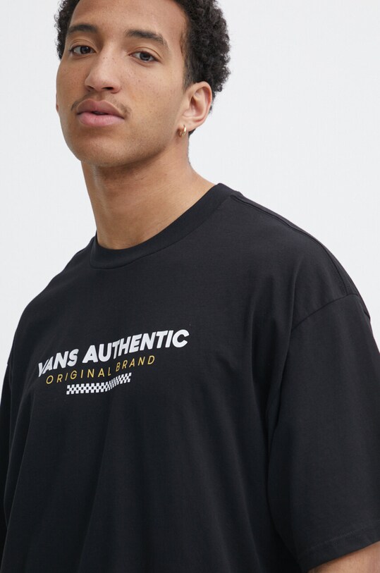 Vans tricou din bumbac negru VN000H5HBLK1