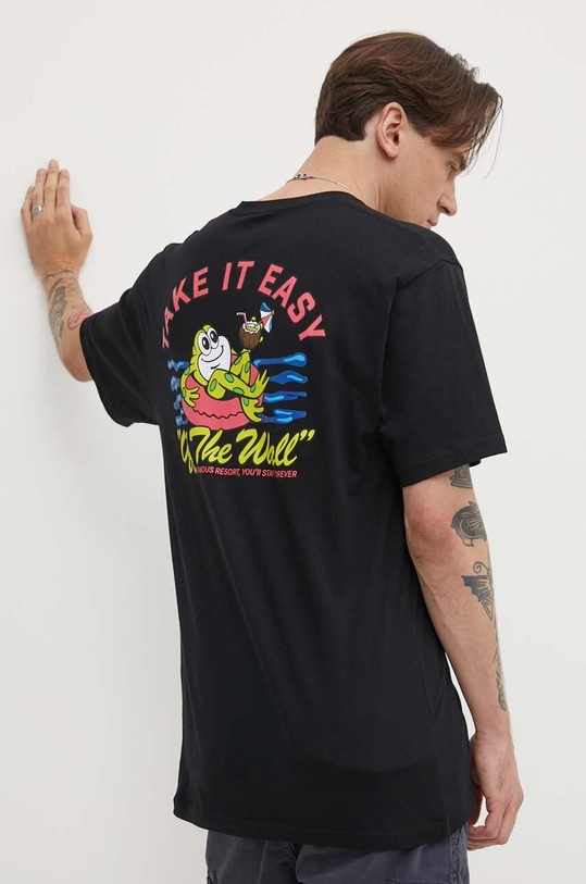 Bavlněné tričko Vans VN000G5JBLK1 černá SS24