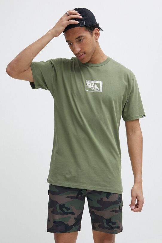 Odzież Vans t-shirt bawełniany VN000G5NAMB1 zielony