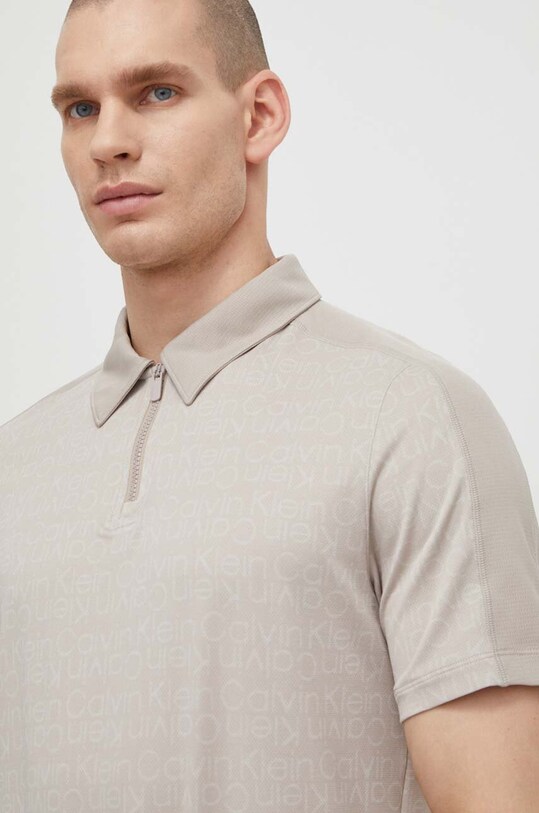 Поло для тренувань Calvin Klein Performance regular бежевий 00GMS4K176
