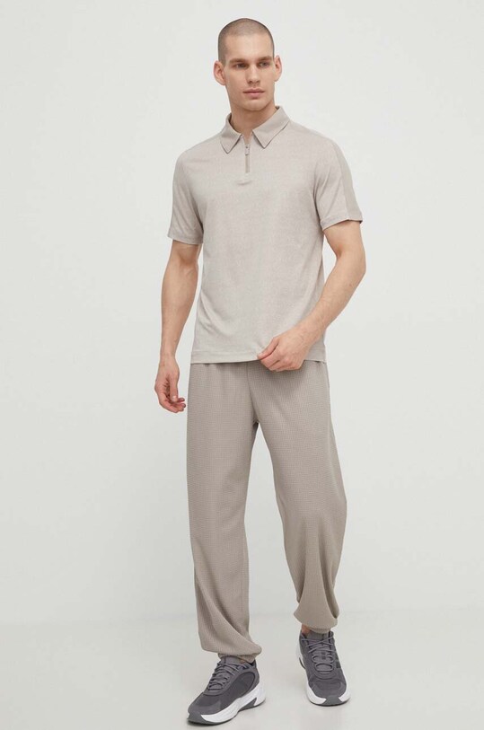 Calvin Klein Performance polo treningowe 00GMS4K176 beżowy SS24