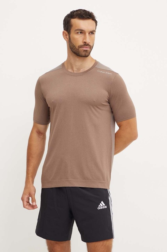 Oblečení Tréninkové tričko Calvin Klein Performance 00GMS4K164 hnědá