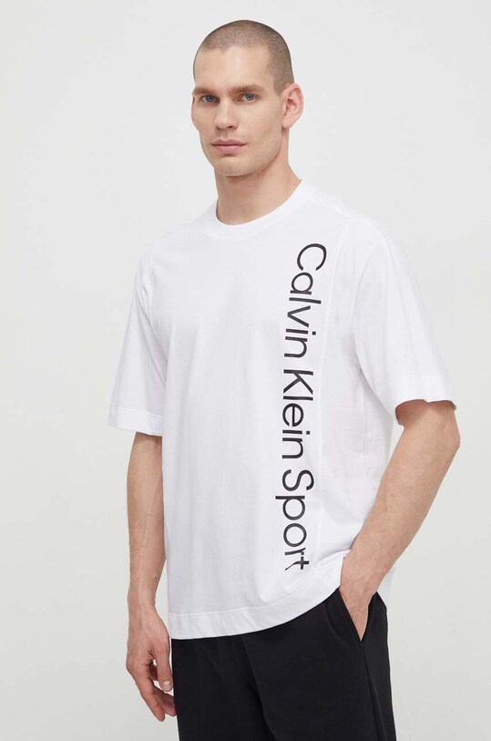 Calvin Klein Performance t-shirt bawełniany nadruk biały 00GMS4K173