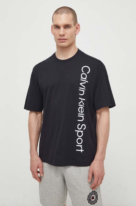 Calvin Klein Performance t-shirt bawełniany czarny 00GMS4K173