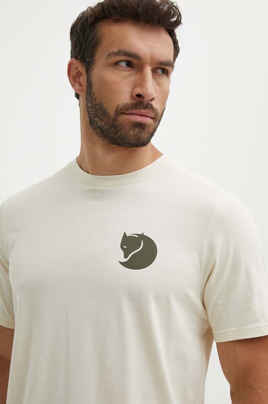 Fjallraven t-shirt sportowy Walk With Nature beżowy F12600216.113