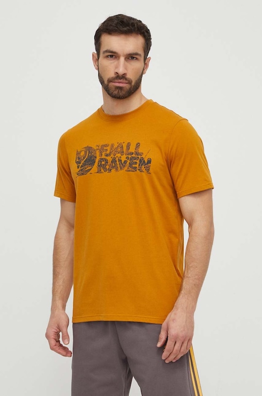 Fjallraven tricou Lush Logo T-shirt galben F12600219.166