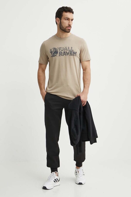 Футболка Fjallraven Lush Logo T-shirt F12600219.118 бежевый SS24