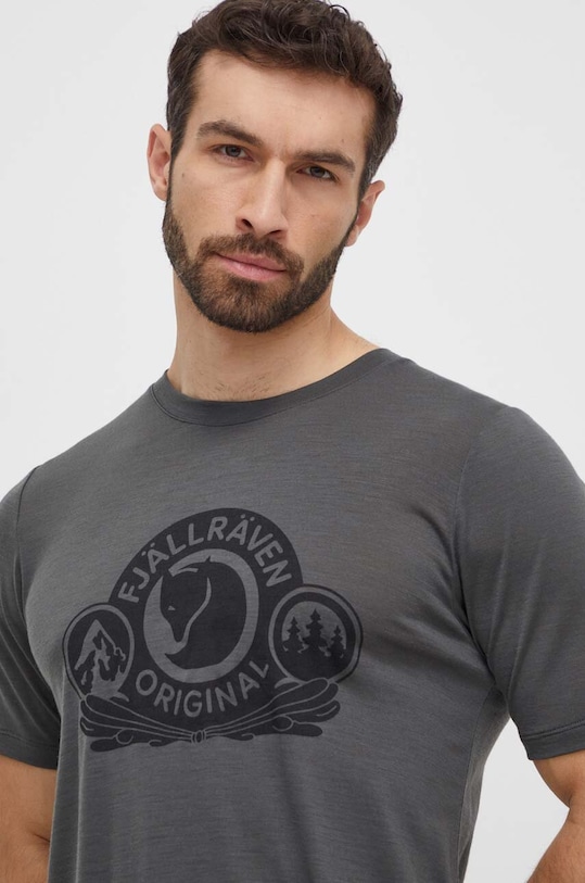 Fjallraven t-shirt wełniany Abisko Wool Classic regular szary F84117.050