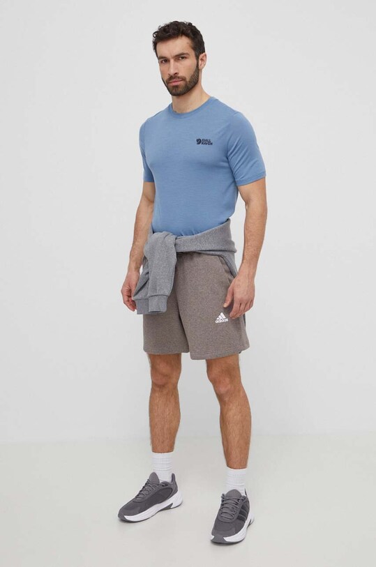 Fjallraven tricou de lana Abisko Wool Logo F86977.543 albastru SS24
